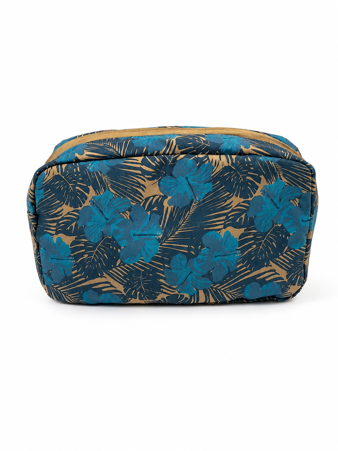 Printed Tile Pouch — Indigo Bloom
