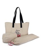 Eat. Rack. Sleep. Repeat. Embroidered 3-Piece Mahjong Tote Bag Set