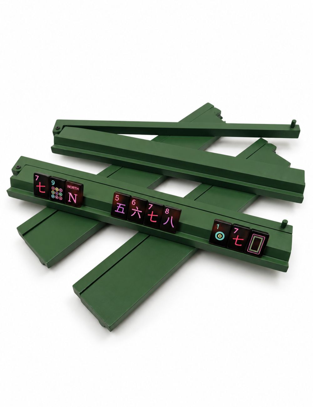 Teak Wood Rack & Pusher with Hinge — Jade