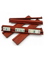 Teak Wood Rack & Pusher with Hinge — Dark Polish