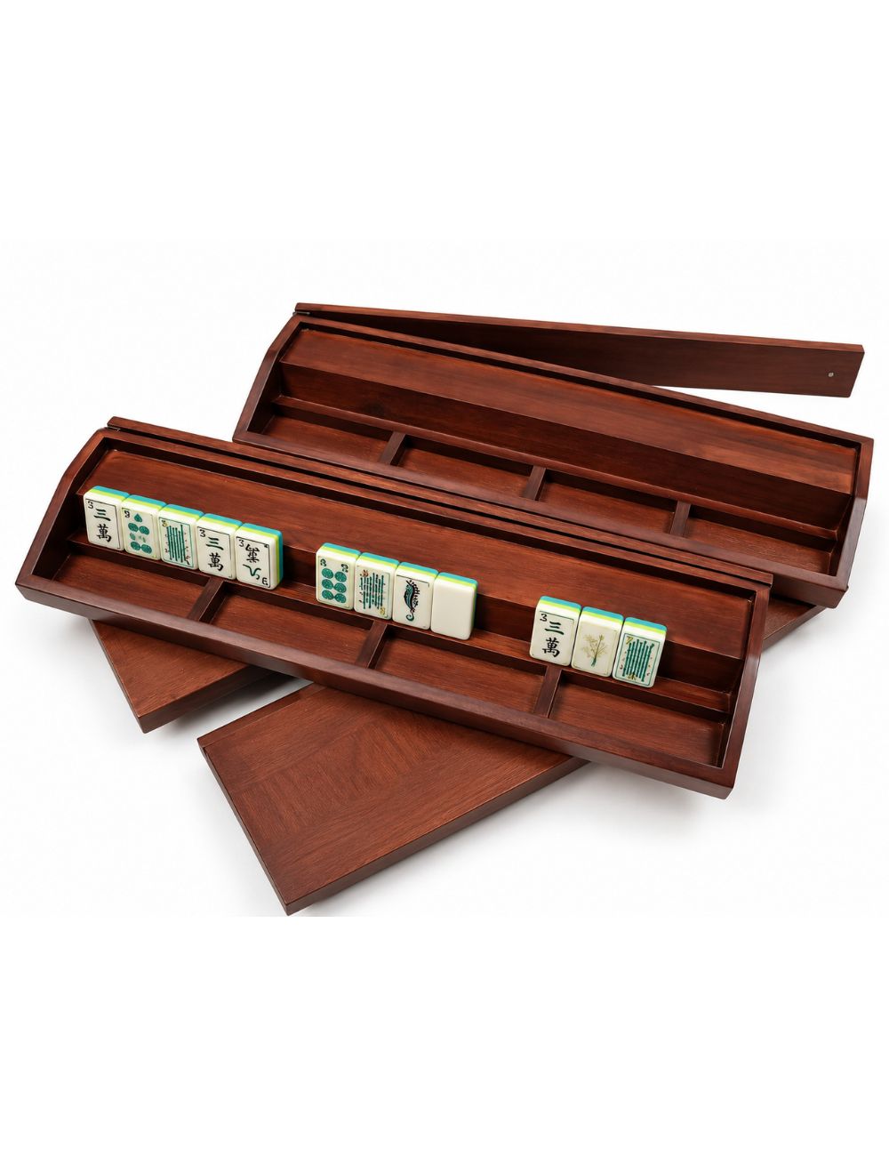 Classic Wooden Rack & Pusher with Hinge — Dark Polish