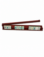 Teak Wood Rack & Pusher with Hinge — Dark Polish