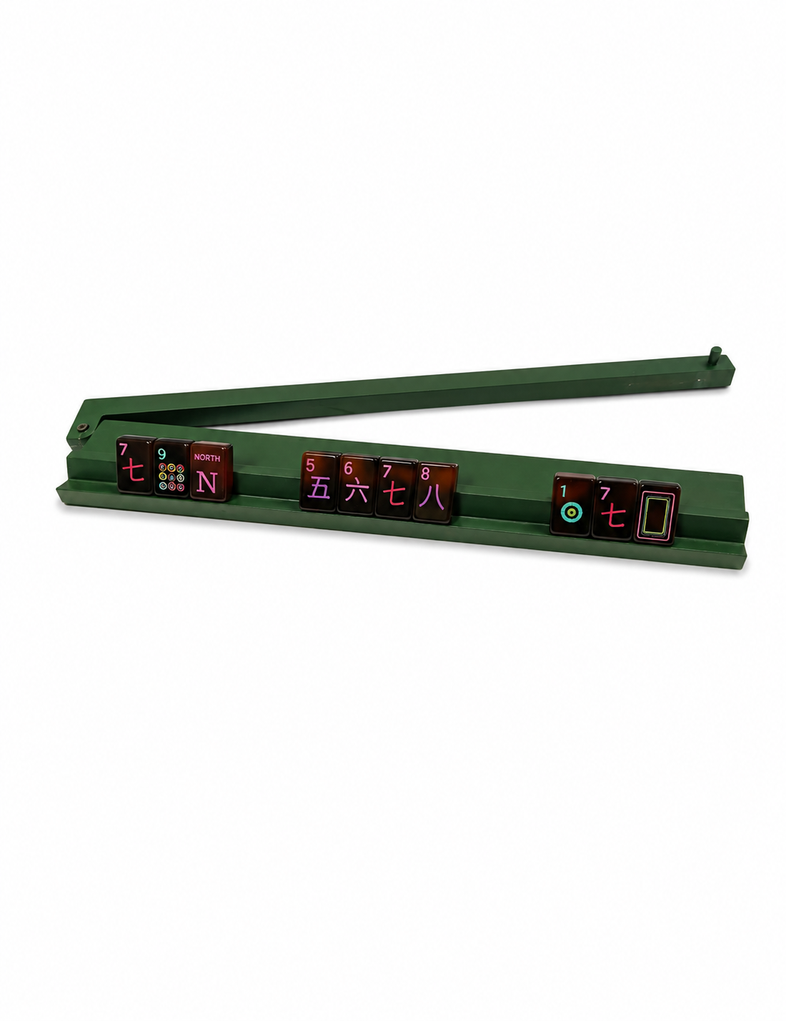 Teak Wood Rack & Pusher with Hinge — Jade