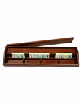 Classic Wooden Rack & Pusher with Hinge — Dark Polish
