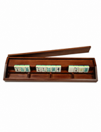 Classic Wooden Rack & Pusher with Hinge — Dark Polish