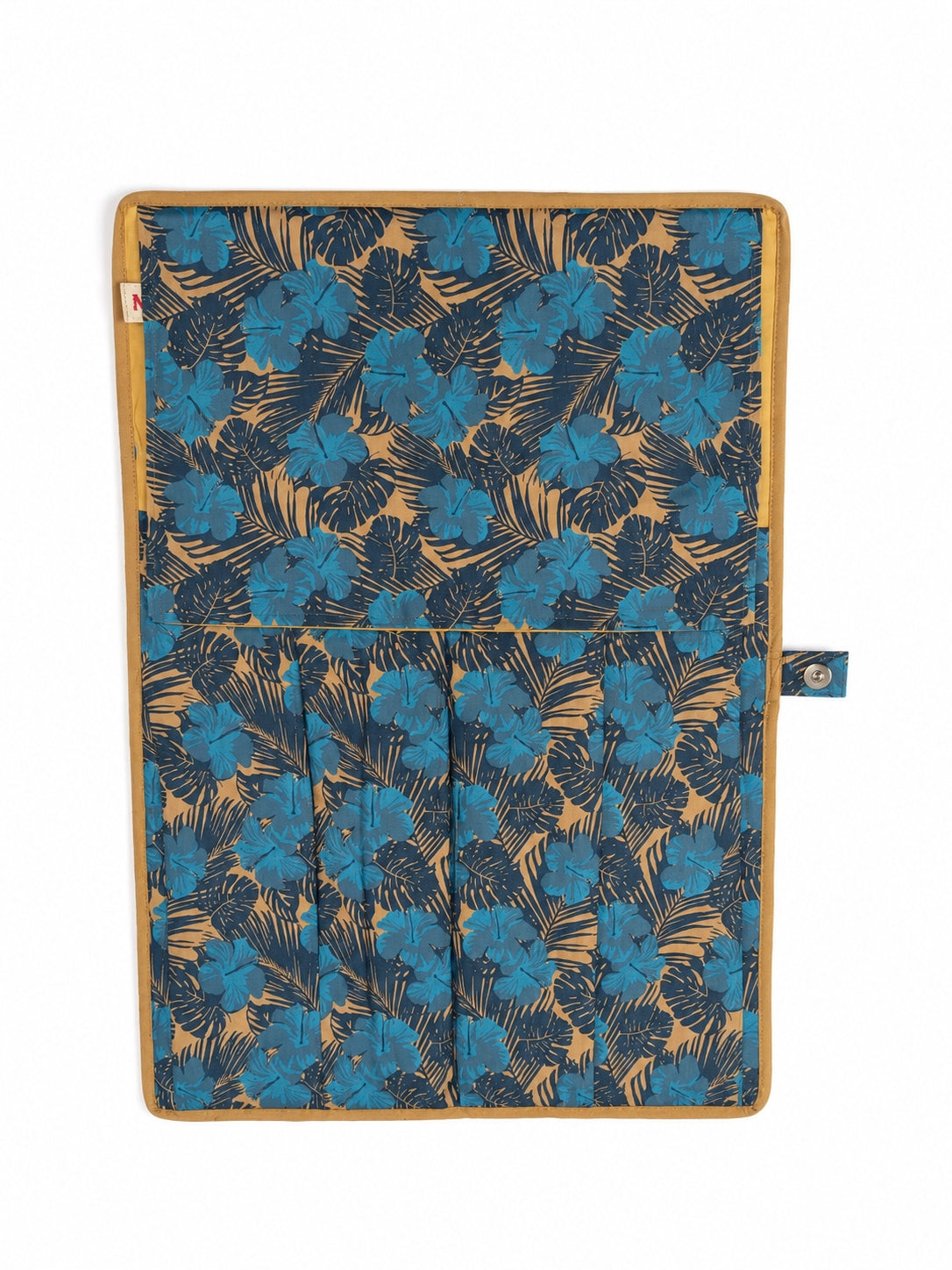 Printed Folio Rack Pouch — Indigo Bloom